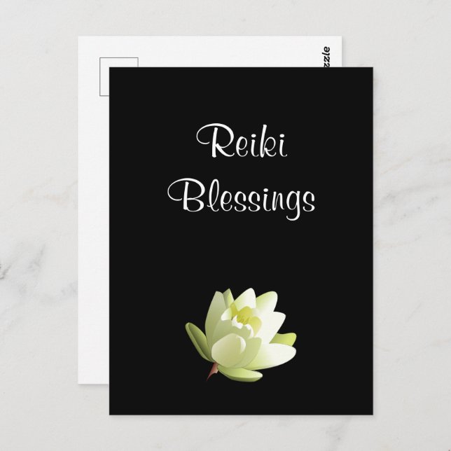 Cartão Postal Reiki Blessings White Lilly (Frente/Verso)