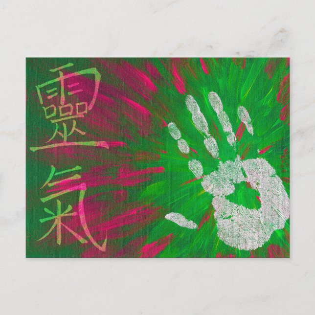 Cartão Postal Reiki - Mão dos Healings (Frente)