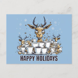 Cartão Postal Reindeer Coffee