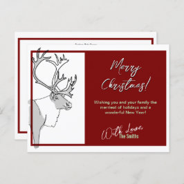 Cartão Postal Reindeer Felry Natal Personalizável