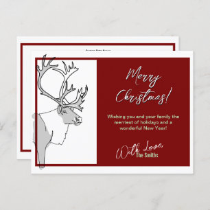 Cartão Postal Reindeer Felry Natal Personalizável