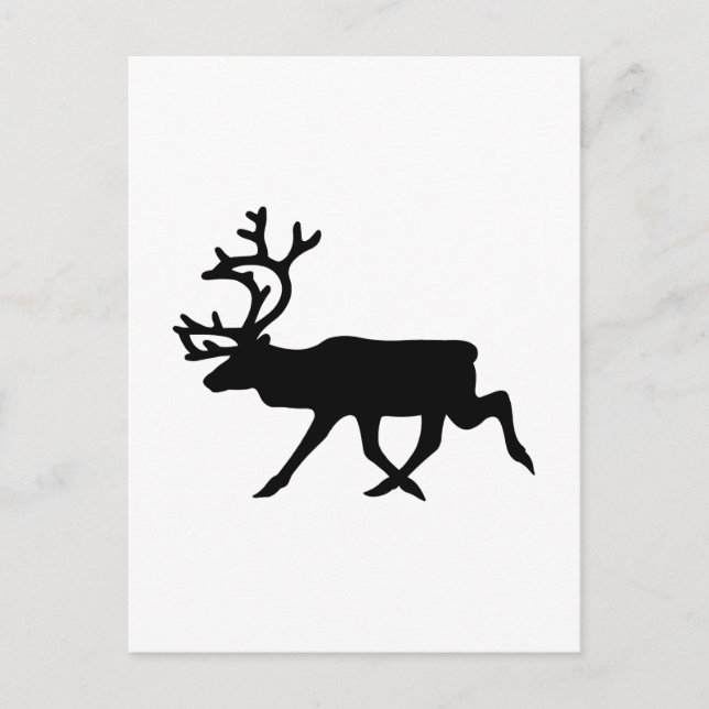 Cartão Postal Reindeer Silhouette (Frente)