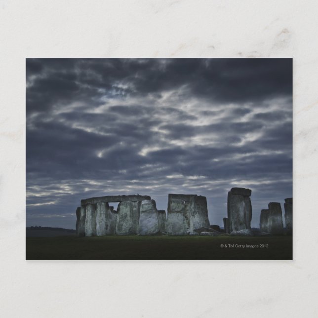 Cartão Postal Reino Unido, Stonehenge, vista cénico no alvorecer (Frente)