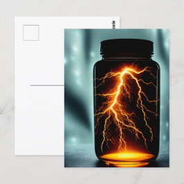 Cartão Postal Relâmpago Em Uma Garrafa Digital