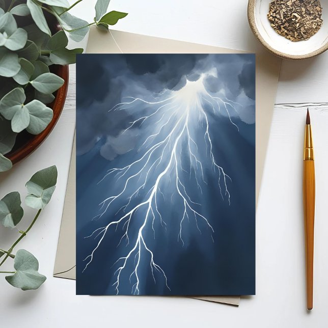 Cartão Postal Relâmpagos | Stormy Sky Watercolor (Criador carregado)
