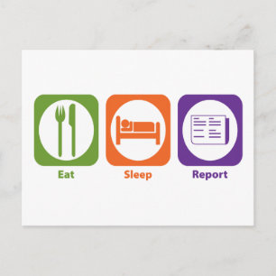 Cartão Postal Relatório Eat Sleep