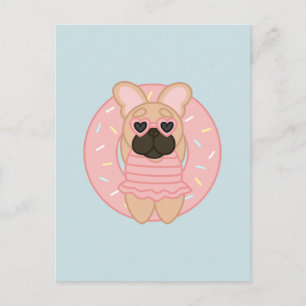 Cartão Postal Relaxando o Cachorro Francês Casaco Fawn Summer em