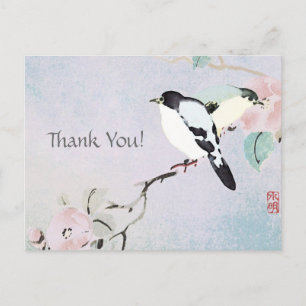 Cartão Postal Relaxing Birds ~ Postcards Thank You Japanese
