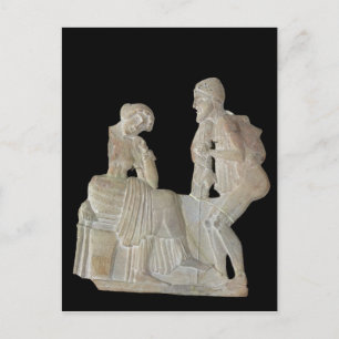 Cartão Postal Relevo representando Ulisses e Penélope