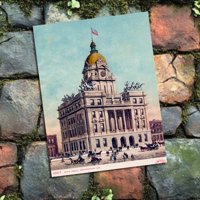 Cartão Postal Relic of City Hall Savannah GA Historic 1907 (Criador carregado)