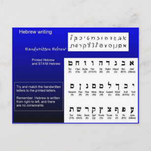 Cartão Postal Religião, judaísmo, escrevendo hebraico