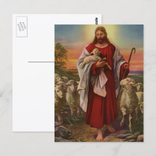 Cartão Postal Religião Vintage, Cristo do Bando Pastor