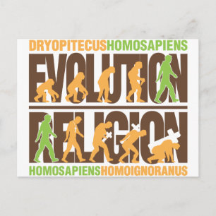 Cartão Postal Religião Vs Evolução