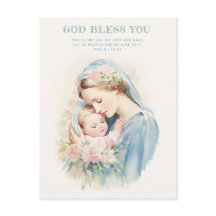 Religiosa Mãe Abençoada Maria Menino Jesus Floral