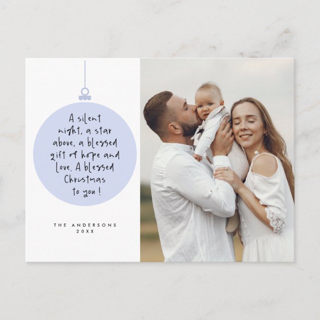 Cartão Postal Religioso, Feliz Natal, Foto da Família Cristã (Frente)