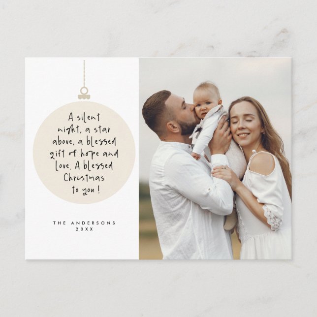 Cartão Postal Religioso, Feliz Natal, Foto da Família Cristã (Frente)