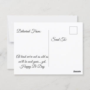 Cartão Postal Relógio de Areia de Aniversário com Design Autoirô
