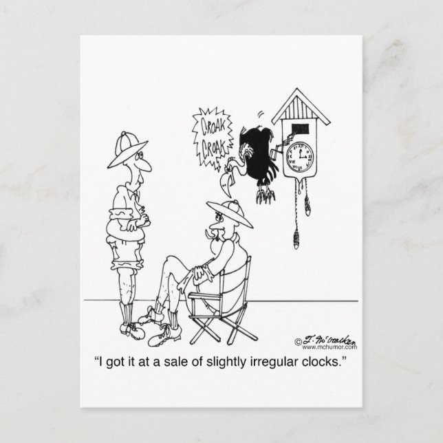 Cartão Postal Relógio de Cuco Ligeiramente Irregular (Frente)
