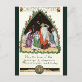 Cartão Postal Relógio de Pastores Vintage em Natal em Belém