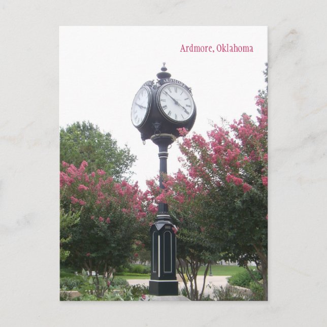 Cartão Postal Relógio do Centenário em Ardmore, Oklahoma (Frente)