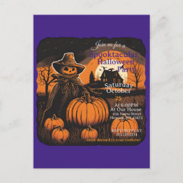 Cartão Postal Relógio do Espantalho do Terror do Halloween