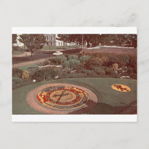 Cartão Postal Relógio Floral Real Fotografia de Jardim Vintage