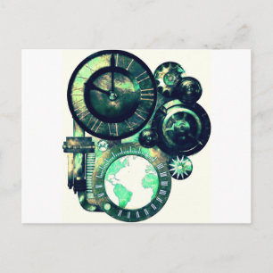 Cartão Postal Relógio Steampunk