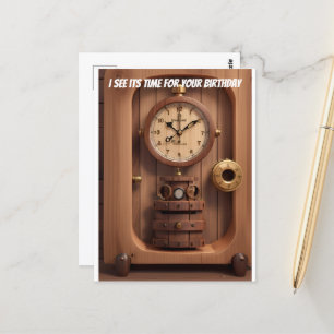 Cartão Postal Relógio, vejo a hora do seu aniversário