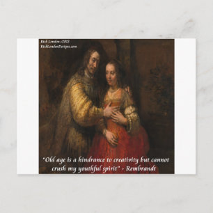 Cartão Postal Rembrandt "A Noiva Judia" & Citação da Velhice