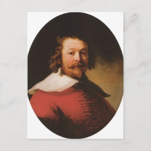 Cartão Postal Rembrandt- Retrato de um homem barbudo, meio compr