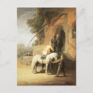 Cartão Postal Rembrandt: Samaritano de caridade
