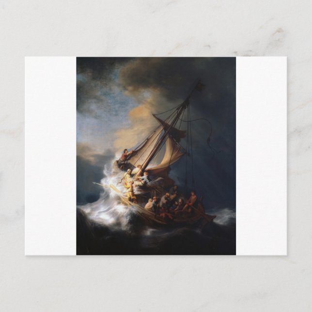 Cartão Postal Rembrandt The Storm on the Sea of Galilee (Frente)