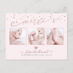 Cartão Postal Remédios PixDezines Rosa Dourado les Étoiles