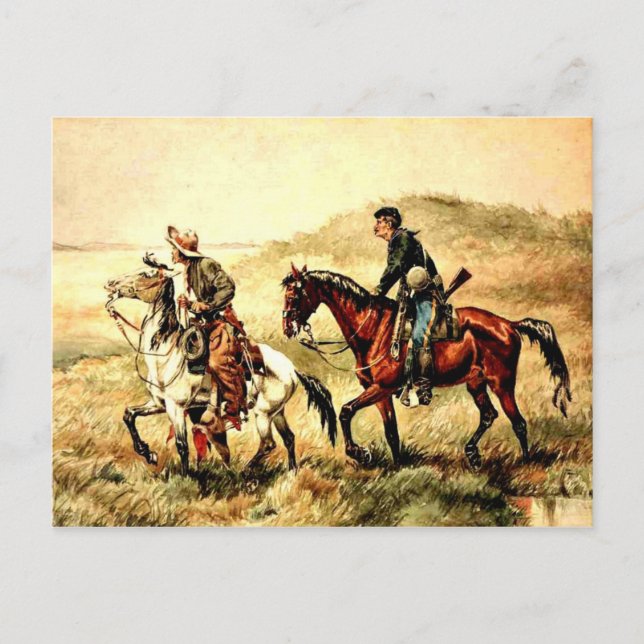 Cartão Postal Remington - Os Curadores, Frederic Remington art (Frente)
