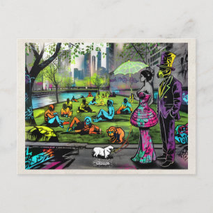 Cartão Postal Remix de IA Paisagem Grafite Arte Urbana de Rua