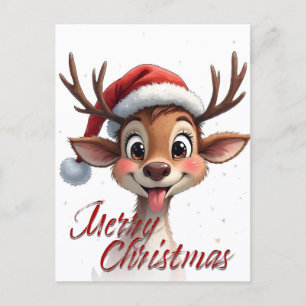 Cartão Postal Rena Querida Desejando Feliz Natal