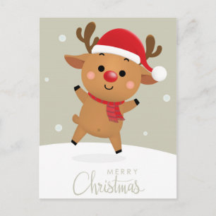 Cartão Postal Renas de Natal