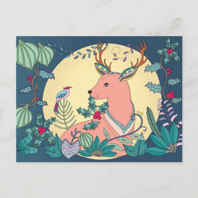Cartão Postal Renas de Natal Lindas (Frente)