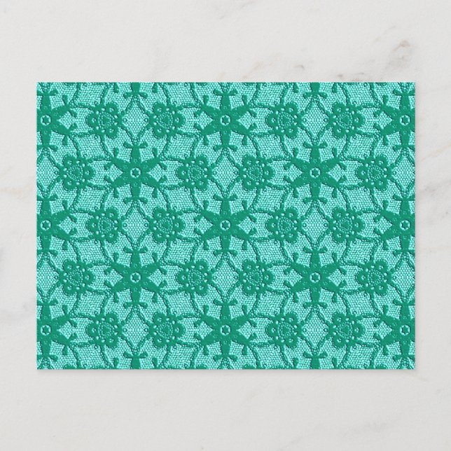 Cartão Postal Renda antiga - turquesa e aqua (Frente)