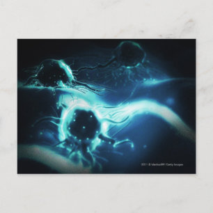 Cartão Postal Renderização artística das células canceres