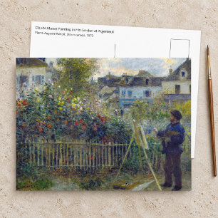 Cartão Postal Renoir - Claude Monet Pintando em seu Jardim