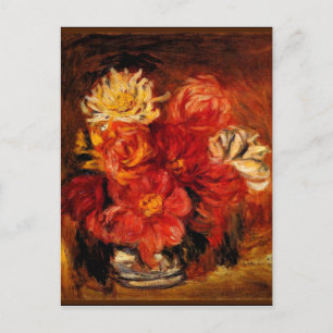 Cartão Postal Renoir - Dahlias, pintura de arte