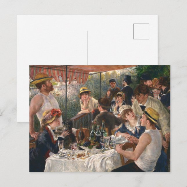 Cartão Postal Renoir Luncheon do Partido Barco de Belas Artes (Frente/Verso)