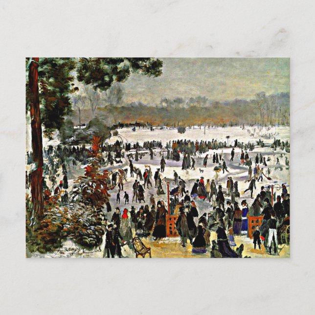 Cartão Postal Renoir - Patinadores no Bois de Boulogne-1868 (Frente)