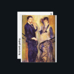 Cartão Postal Renoir The Expectant Couple<br><div class="desc">* Smoking cigarettes, this expectant father is nervous! * (Man on Staircase / Woman on Staircase by Renoir.) * Use this card for greetings, invitation, Thank You note or information card. * Have your text message printed at no extra cost (or remove text option). * Click the CUSTOMIZE / EDIT...</div>