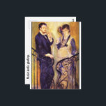 Cartão Postal Renoir The Expectant Couple<br><div class="desc">* Smoking cigarettes, this expectant father is nervous! * (Man on Staircase / Woman on Staircase by Renoir.) * Use this card for greetings, invitation, Thank You note or information card. * Have your text message printed at no extra cost (or remove text option). * Click the CUSTOMIZE / EDIT...</div>