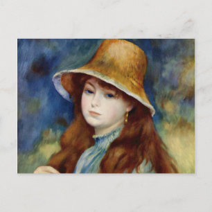 Cartão Postal Renoir Young Girl in a Straw Hat