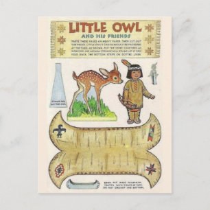 Cartão Postal Réplica de Arte Indígena Americano Adorável