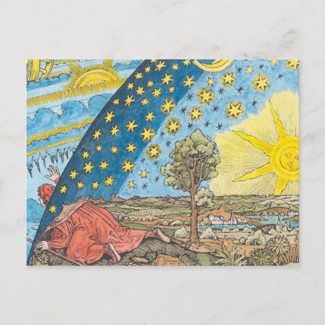 Cartão Postal Representação Fantástica do Sistema Solar (Frente)