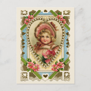 Cartão Postal Reprodução da Vintage em Frame Vintage, Garota Vit